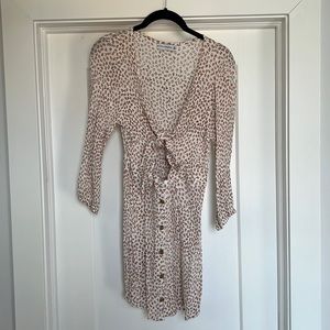 Faithfull the brand white and pink floral dress